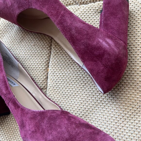 Steve Madden Savy Purple Suede Block Heel Pump Size 8.5M Slip On Shoes - Picture 4 of 10